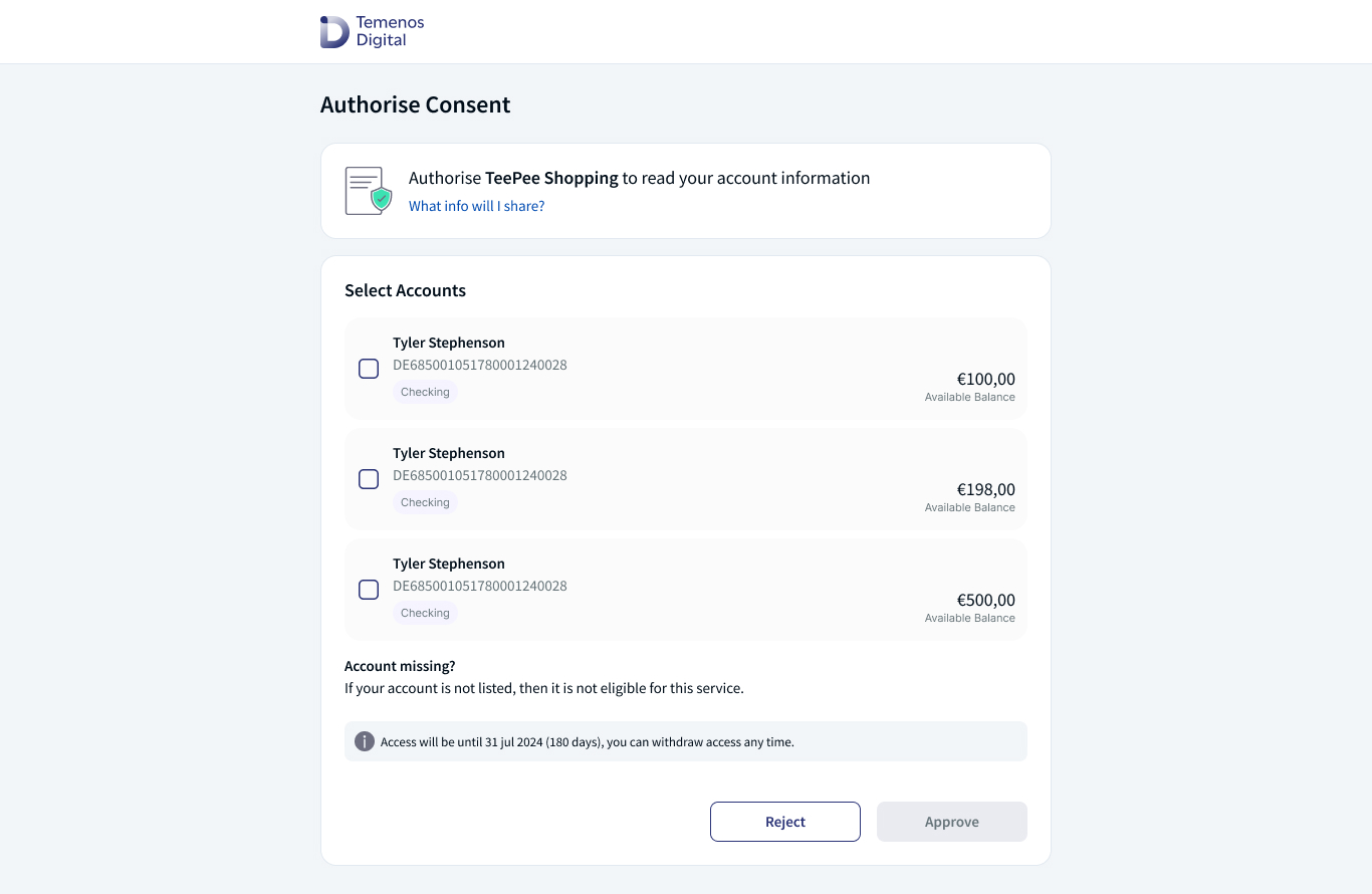 select an Account
